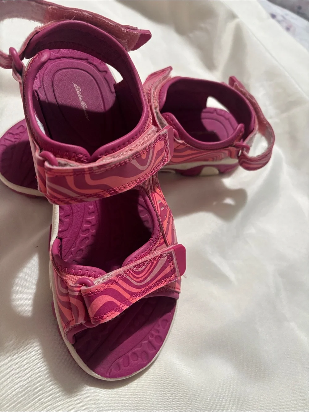 Eddie Bauer Girls Pink Patterned Adjustable Sandals